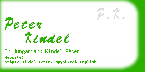 peter kindel business card